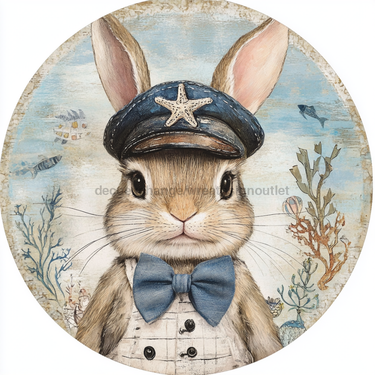 Nautical Sign, Easter, Bunny Sign, DCO-02617, Sign For Wreath, 10